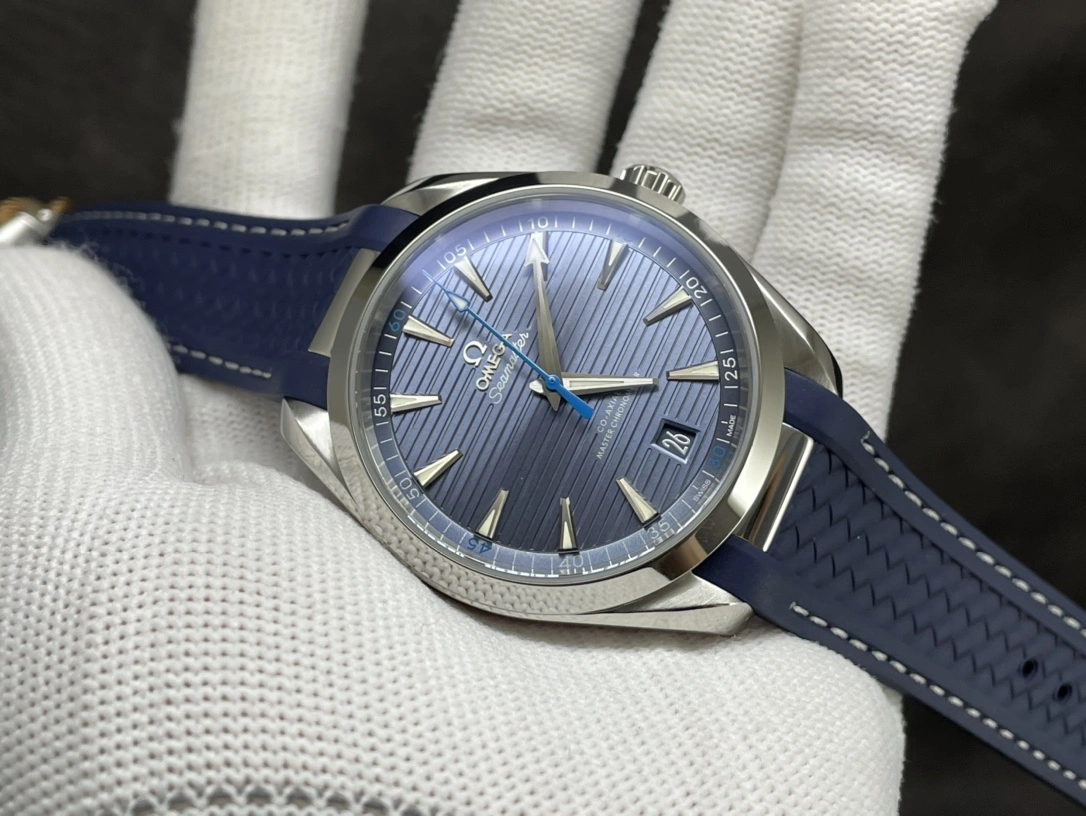 CBD Factory Omega Seamaster Aqua Terra 150M 41mm Blue Dial Blue Rubber (220.12.41.21.03.002) 1:1 Super Clone -DD8900 Movement SmoothTexture 260